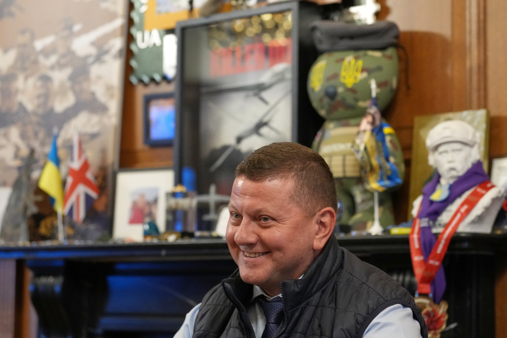 Valerii Zaluzhnyi, Ukraine's ambassador to the United Kingdom, speaks with The Associated Press in London on Feb. 2, 2026. (AP Photo/Frank Augstein)