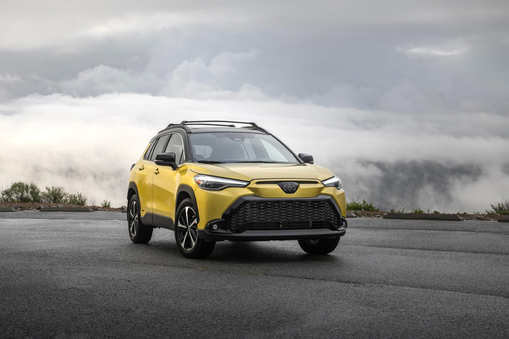 This photo provided by Toyota shows the 2023 Corolla Cross. The Corolla Cross is comfortable and practical, and Toyota throws in a generous number of standard features for the money. (Courtesy of Toyota Motor Sales U.S.A. via AP)