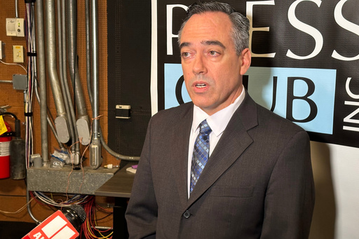 Democrat Peter Hubbard talks about his 2025 race for the Georgia Public Service Commission after an Atlanta Press Club debate, Wednesday, Oct. 8, 2025, in Atlanta. (AP Photo/Jeff Amy) Democrat Peter Hubbard talks about his 2025 race for the Georgia Public Service Commission after an Atlanta Press Club debate, Wednesday, Oct. 8, 2025, in Atlanta. (AP Photo/Jeff Amy)