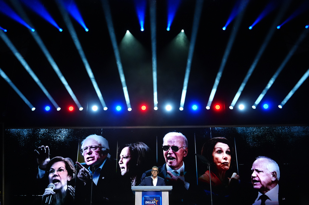 Adam Carolla, host of The Adam Carolla Show, speaks at the Republican convention, Wednesday, Sept. 9, 2026, in Dallas. (AP Photo/Julia Demaree Nikhinson)