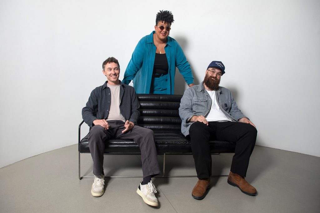Heath Fogg, from left, Brittany Howard and Zac Cockrell, of the Alabama Shakes, pose for a portrait in New York on Saturday, June 27, 2026. (Photo by Andy Kropa/Invision/AP)