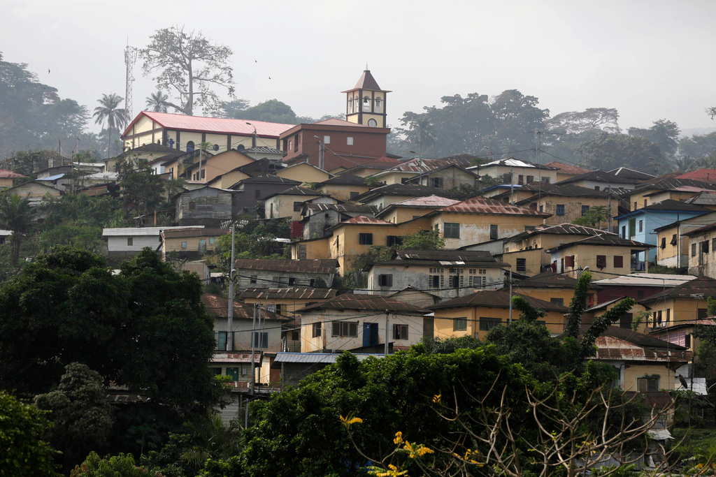 FILE - An aerial view of Rebola Neighborhood, in Malabo, Equatorial Guinea, Jan. 30, 2015. (AP Photo/Sunday Alamba, File)