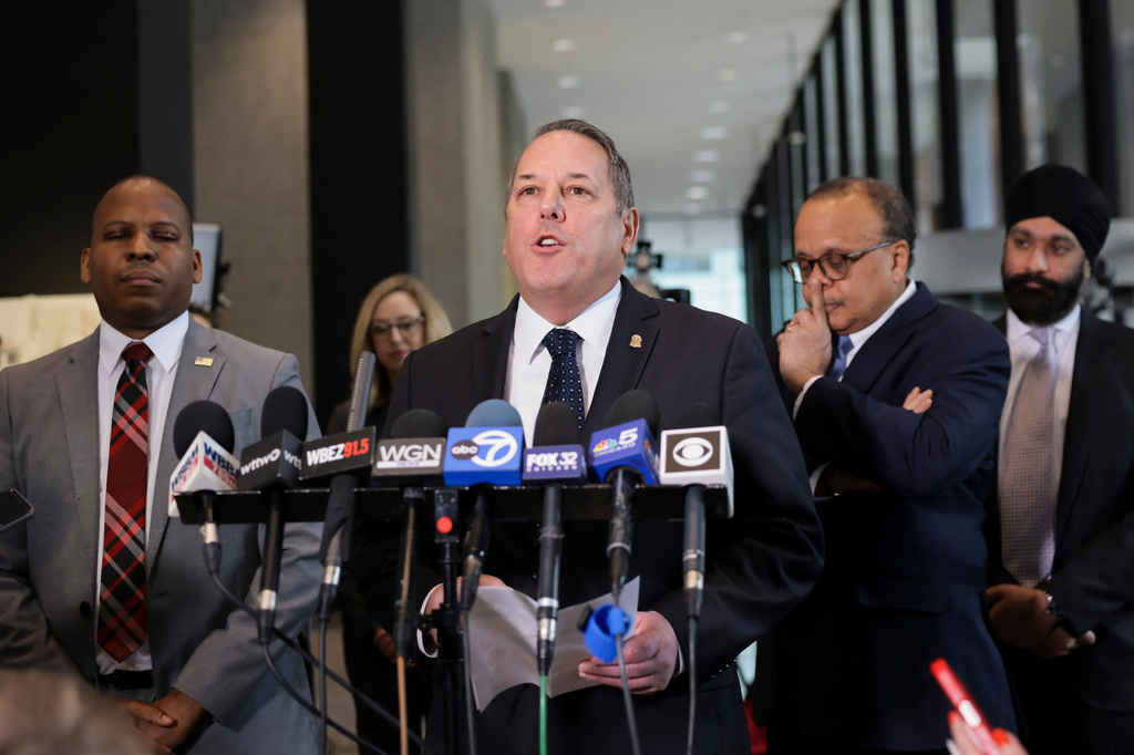 Douglas DePodesta, special agent in charge of the Chicago Field Office, speaks with reporters at the Dirksen Federal Courthouse in Chicago, Feb. 12, 2025. (Anthony Vazquez/Chicago Sun-Times via AP, File)
