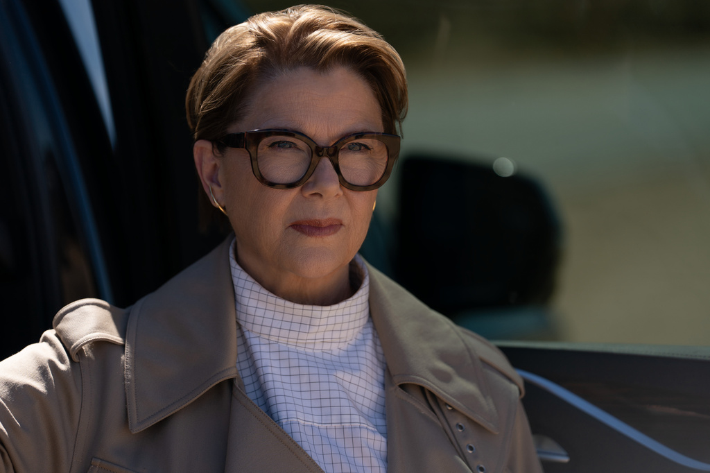 This image released by Apple TV shows Annette Bening in a scene from "Lucky." (Jessica Brooks/Apple TV via AP)