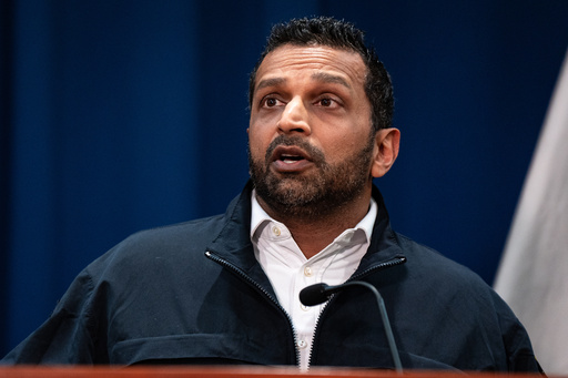 FBI director Kash Patel speaks at a press conference announcing the arrests of Portland Trail Blazers head coach Chauncey Billups and Miami Heat guard Terry Rozier in connection with a federal investigation into sports betting and illegal gambling, Thursday, Oct. 23, 2025, in New York. (AP Photo/Angelina Katsanis) FBI director Kash Patel speaks at a press conference announcing the arrests of Portland Trail Blazers head coach Chauncey Billups and Miami Heat guard Terry Rozier in connection with a federal investigation into sports betting and illegal gambling, Thursday, Oct. 23, 2025, in New York. (AP Photo/Angelina Katsanis)