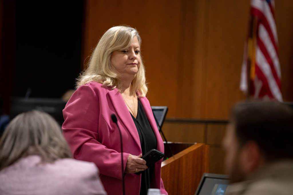 Defense attorney Kathryn Nester appears in the 4th District Court in Provo, Utah, Tuesday, May 19, 2026 during a hearing for Tyler Robinson, accused in the fatal shooting of Charlie Kirk. (Trent Nelson/The Salt Lake Tribune via AP, Pool)
