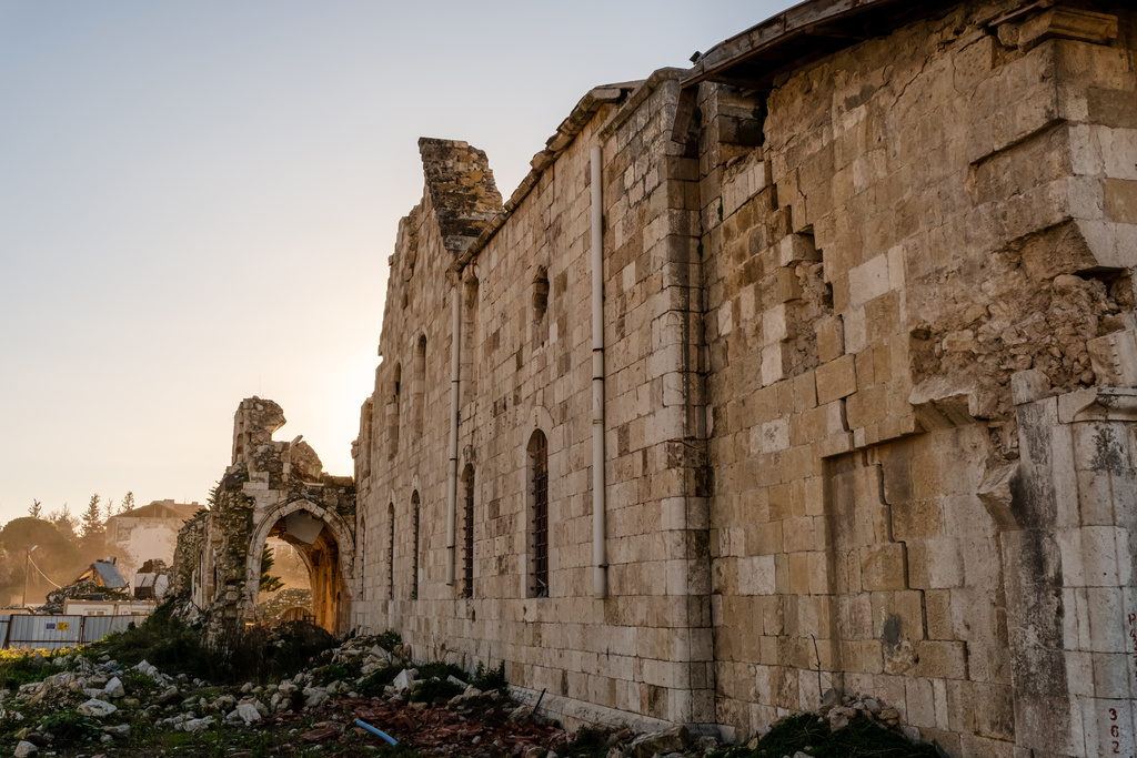 The ruins of St. Paul's Greek Orthodox Church, heavily damaged in the February 2023 earthquake, are seen in Antakya, southern Turkey, Wednesday, Feb. 4, 2026. (AP Photo/Murat Kocabas)