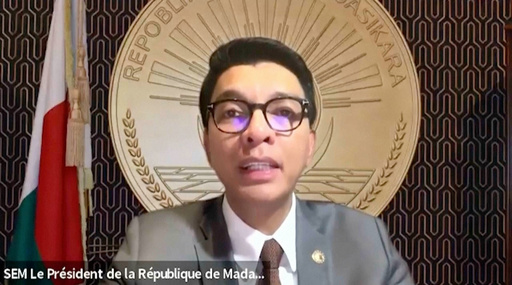 This grab taken from video released on Monday, Oct. 13, 2025, shows Madagascar President Andry Rajoelina giving a speech from an unknown location after an apparent coup attempt forced him into hiding. (Presidency Of The Republic Of Madagascar via AP) This grab taken from video released on Monday, Oct. 13, 2025, shows Madagascar President Andry Rajoelina giving a speech from an unknown location after an apparent coup attempt forced him into hiding. (Presidency Of The Republic Of Madagascar via AP)