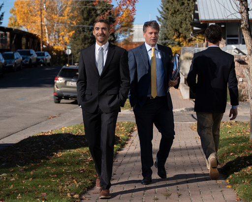 Michelino Sunseri, left, and his attorney Ed Bushnell walk toward the Clifford P. Hansen Courthouse Tuesday, Oct. 21, 2025, in Jackson, Wyo. (Kathryn Ziesig/Jackson Hole News & Guide via AP) Michelino Sunseri, left, and his attorney Ed Bushnell walk toward the Clifford P. Hansen Courthouse Tuesday, Oct. 21, 2025, in Jackson, Wyo. (Kathryn Ziesig/Jackson Hole News & Guide via AP)