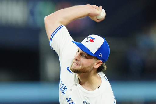 Toronto Blue Jays pitcher Trey Yesavage delivers against the Los Angeles Dodgers during first inning of Game 1 of baseball's World Series in Toronto, Friday, Oct. 24, 2025. (Frank Gunn/The Canadian Press via AP) Toronto Blue Jays pitcher Trey Yesavage delivers against the Los Angeles Dodgers during first inning of Game 1 of baseball's World Series in Toronto, Friday, Oct. 24, 2025. (Frank Gunn/The Canadian Press via AP)