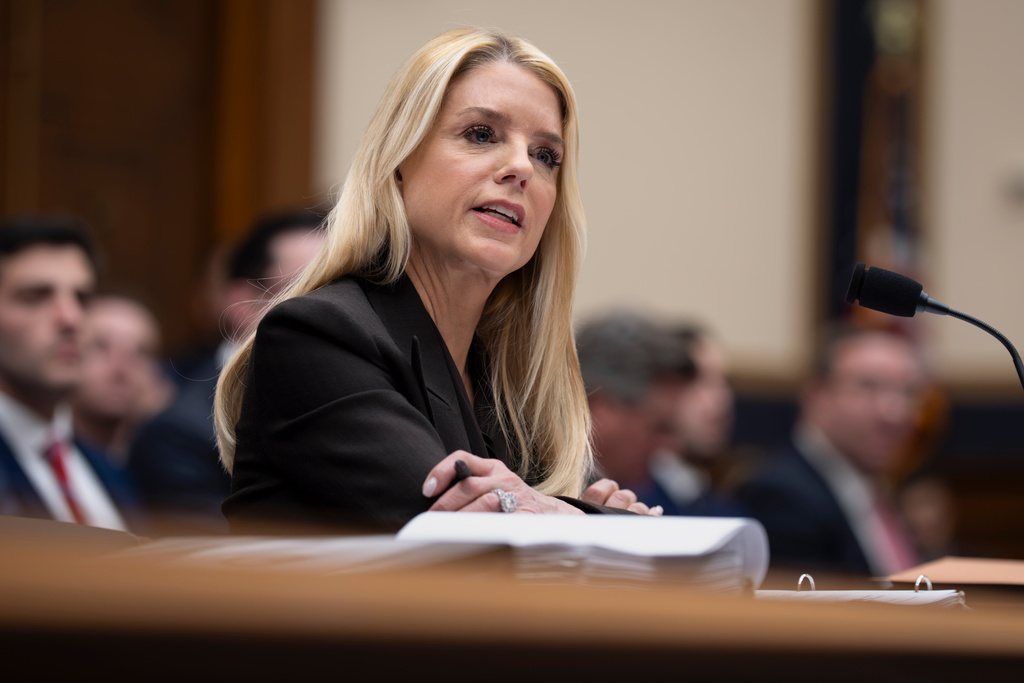 Attorney General Pam Bondi speaks during a House Judiciary Committee hearing at the Capitol, in Washington, Wednesday, Feb. 11, 2026. (AP Photo/J. Scott Applewhite)