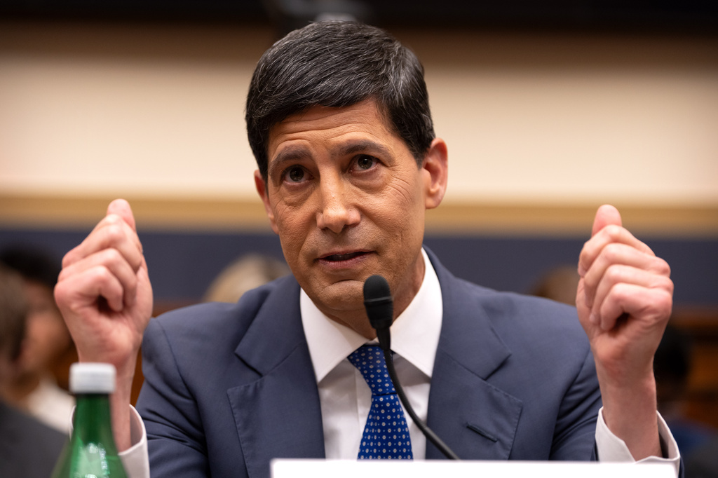 Federal Reserve Chairman Kevin Warsh appears before the House Financial Services Committee on Capitol Hill, Tuesday, July 14, 2026, in Washington. (AP Photo/Mark Schiefelbein)