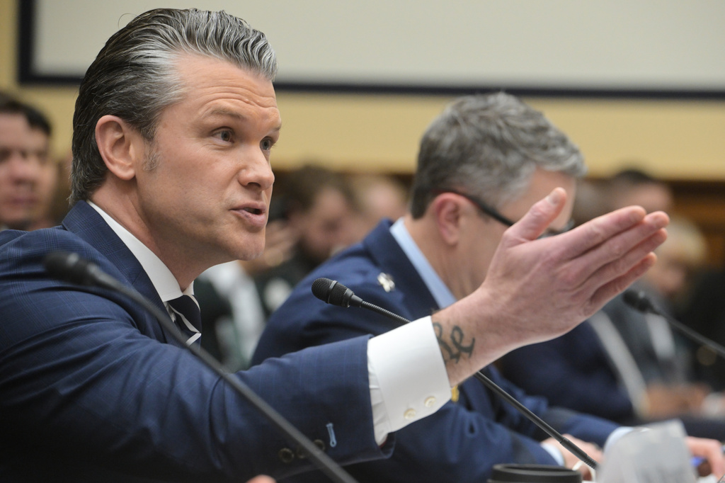 Secretary of Defense Pete Hegseth appears before a House Committee on Armed Services business meeting on the Department of Defense Fiscal Year 2027, on Capitol Hill, Wednesday, April 29, 2026, in Washington. (AP Photo/Rod Lamkey Jr.)