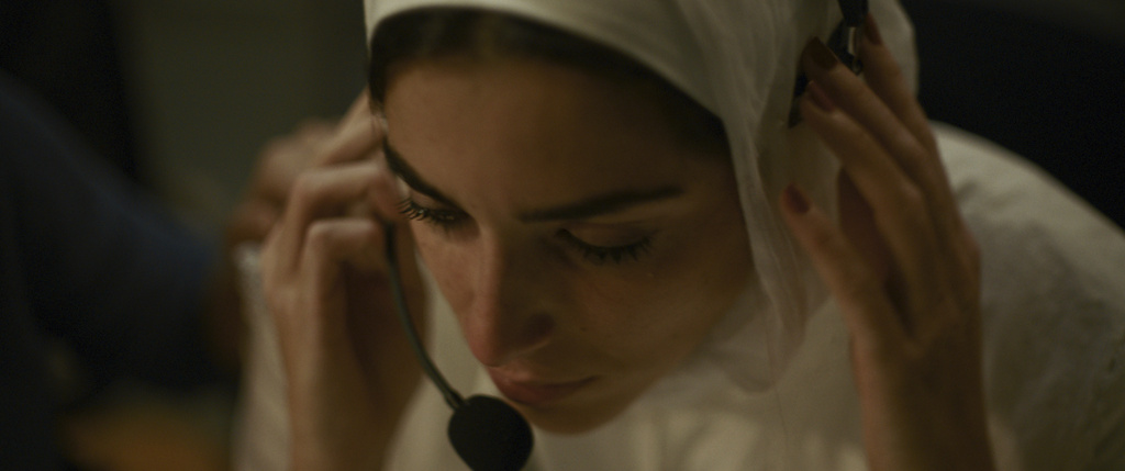 This image released by Mime Films/Tanit Films shows Saja Kilani in a scene from" The Voice of Hind Rajab." (Mime Films/Tanit Films via AP)