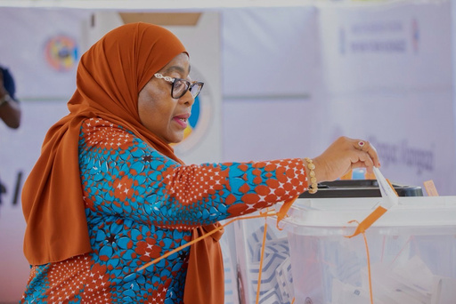 Tanzanian President Samia Suluhu Hassan casts her vote during the general elections at Chamwino polling station in Dodoma, Tanzania, Wednesday, Oct. 29, 2025. (AP Photo) Tanzanian President Samia Suluhu Hassan casts her vote during the general elections at Chamwino polling station in Dodoma, Tanzania, Wednesday, Oct. 29, 2025. (AP Photo)