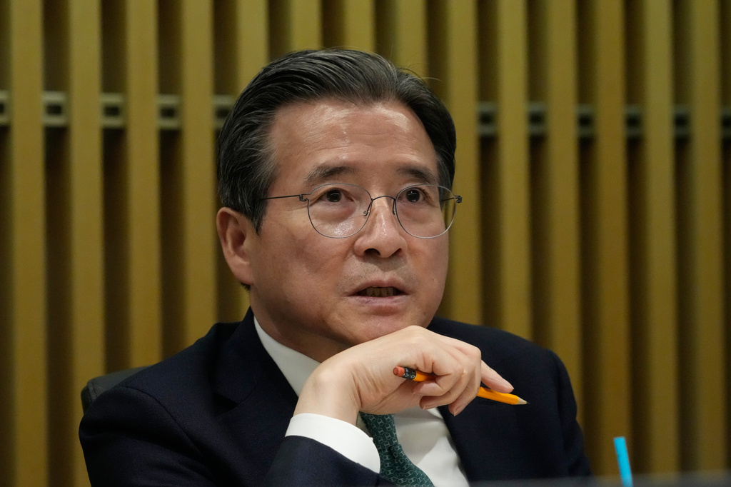 Kim Yong-beom, South Korean President Lee Jae Myung's chief policy adviser, speaks during a roundtable with foreign media in Seoul, South Korea, Thursday, July 23, 2026. (AP Photo/Ahn Young-joon)