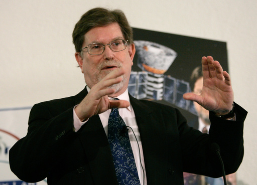 FILE - Dr. George Smoot, professor of Physics at the University of California Berkeley, gestures during a media conference Tuesday, Oct. 3, 2006, in Berkeley, Calif. (AP Photo/Ben Margot, File) FILE - Dr. George Smoot, professor of Physics at the University of California Berkeley, gestures during a media conference Tuesday, Oct. 3, 2006, in Berkeley, Calif. (AP Photo/Ben Margot, File)