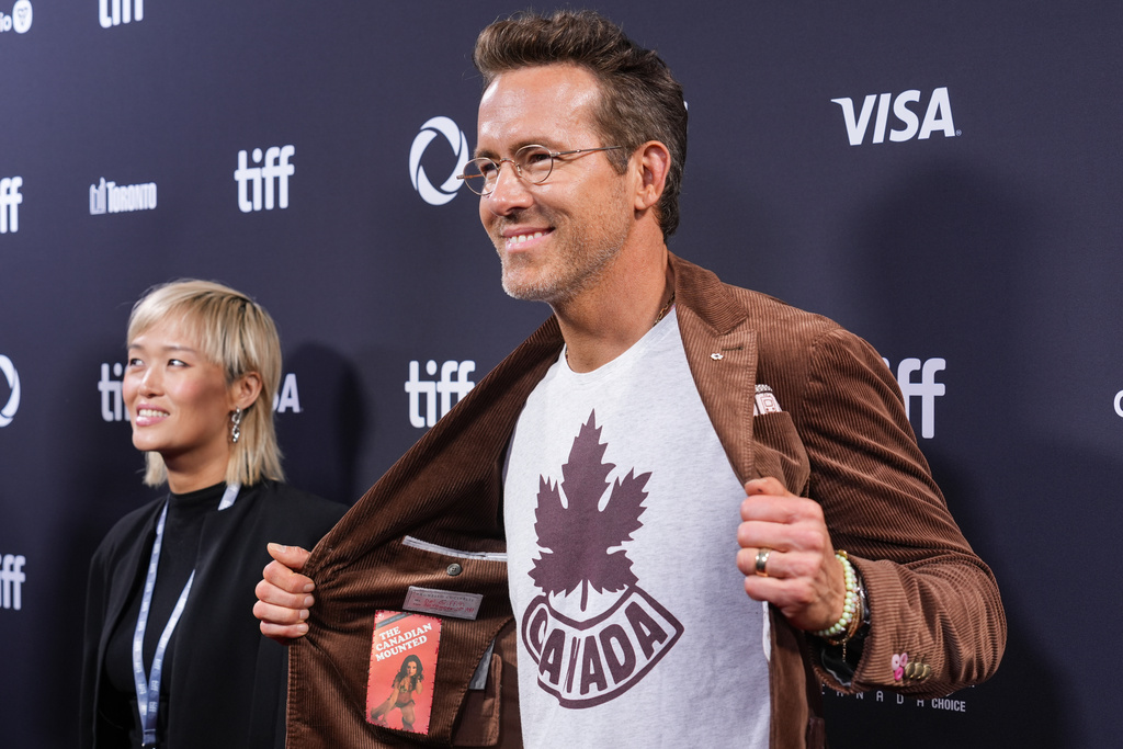 Ryan Reynolds attends the premiere of "John Candy: I Like Me" during the Toronto International Film Festival on Thursday, Sept. 4, 2025, at Roy Thomson Hall in Toronto. (AP Photo/Chris Pizzello)