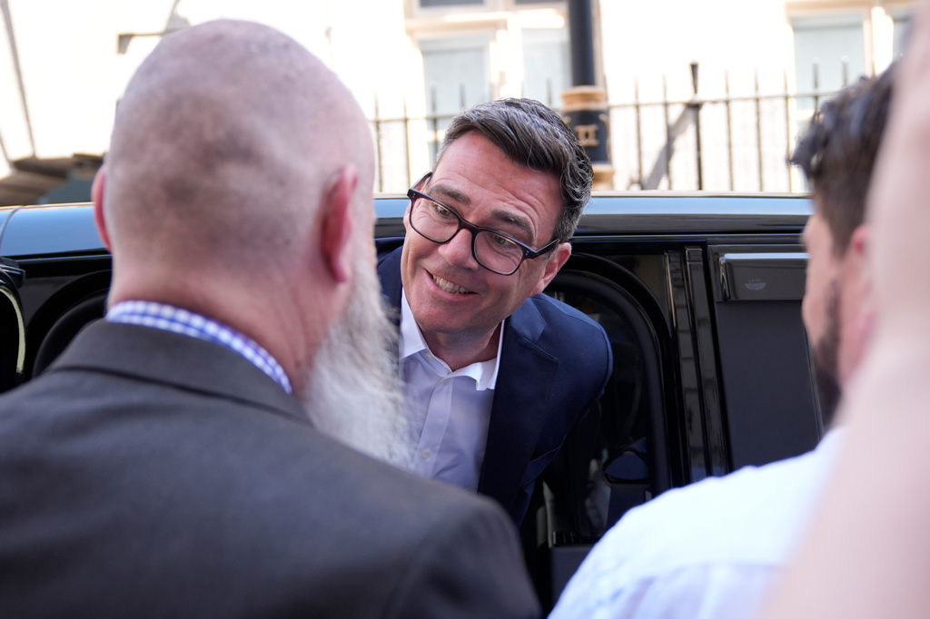 Andy Burnham arrives at Portcullis House in Westminster, central London, Monday June 22, 2026. (Andrew Matthews/PA via AP)