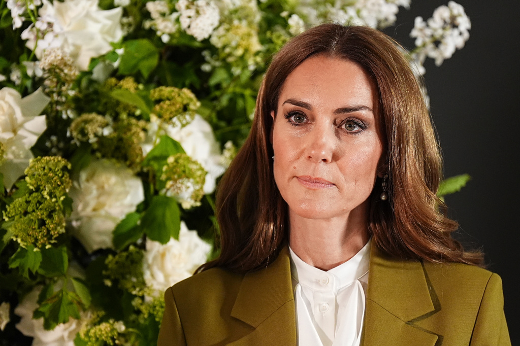 FILE - Britain's Princess Kate is seen at the British Fashion Council at 180 Studios in central London on May 13, 2025. (Aaron Chown, Pool Photo via AP, File)