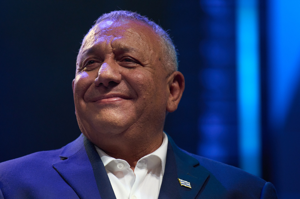 Gadi Eisenkot, former Israeli military Chief of Staff and leader of the centrist party Yashar ("Straight"), speaks at the Drom HaSharon Regional Council in Israel during the launch of his party's election campaign Tuesday, June 30, 2026. (AP Photo/Ariel Schalit