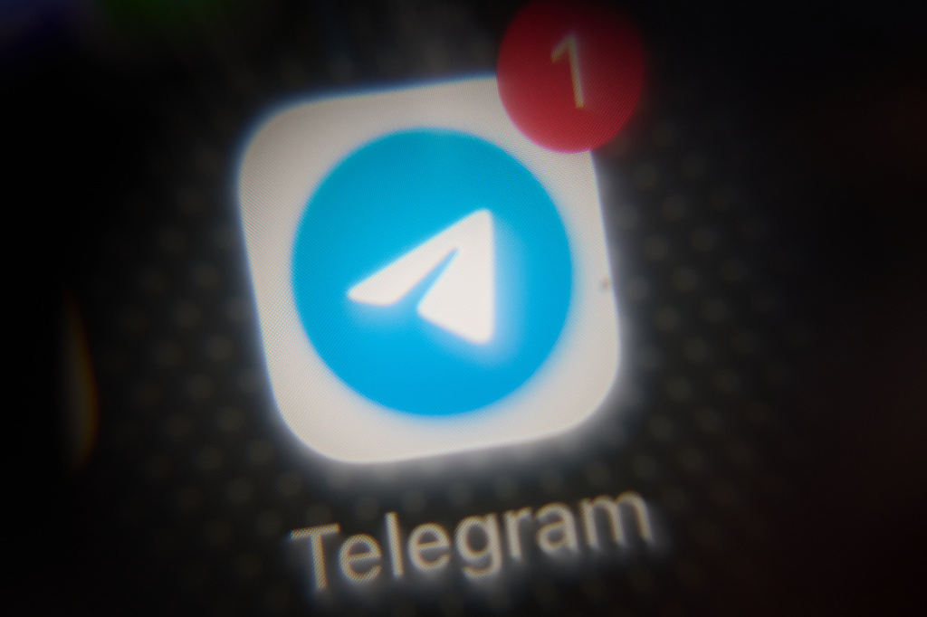 The app Telegram, a popular messenger app in Russia restricted by authorities, is shown on a smartphone in Moscow, Russia, Wednesday, July 29, 2026. (AP Photo)