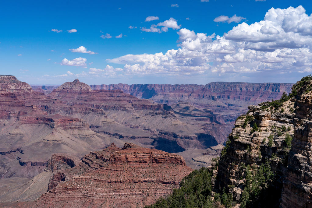 FILE - Clouds pass over the South Rim of Grand Canyon National Park in Grand Canyon Village, Ariz., Aug. 8, 2023. (AP Photo/Alex Brandon, File)