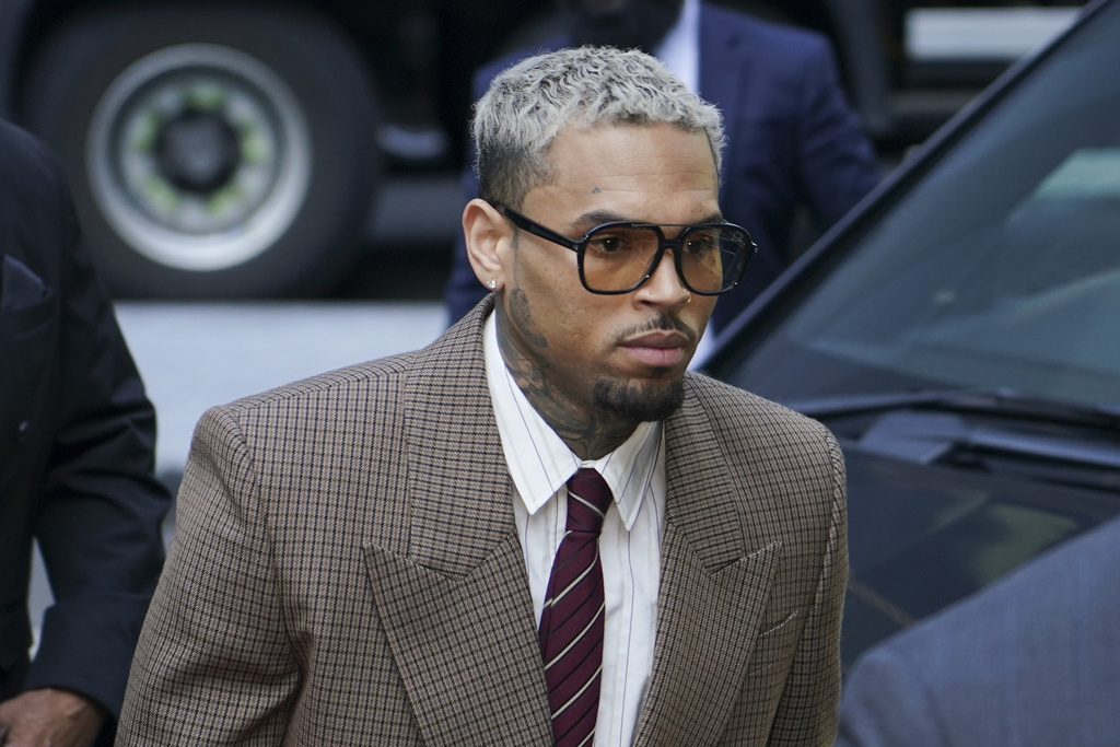 Grammy-winning singer Chris Brown makes his way into Southwark Crown Court, in London, Friday, July 11, 2025.(AP Photo/Alberto Pezzali)