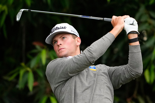 FILE - Michael Brennan watches his tee shot on the sixth hole during the first round of the U.S. Open golf tournament at Los Angeles Country Club, June 15, 2023, in Los Angeles. (AP Photo/Lindsey Wasson, File) FILE - Michael Brennan watches his tee shot on the sixth hole during the first round of the U.S. Open golf tournament at Los Angeles Country Club, June 15, 2023, in Los Angeles. (AP Photo/Lindsey Wasson, File)
