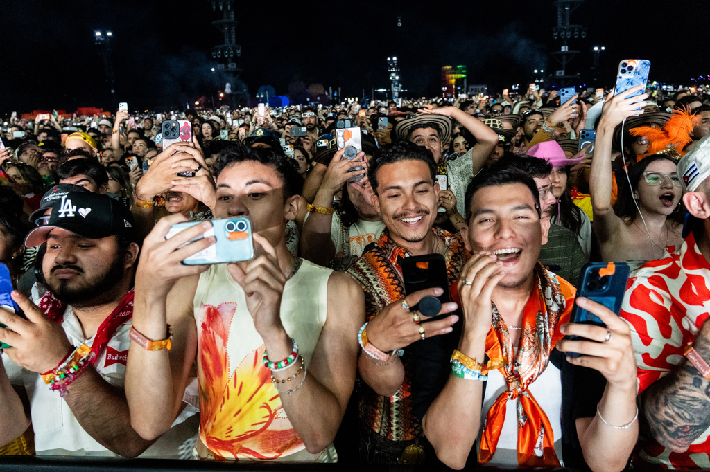 Festivalgoers are seen during the first weekend of Coachella Valley Music and Arts Festival on Sunday, April 12, 2026, in Indio, Calif. (Photo by Amy Harris/Invision/AP)