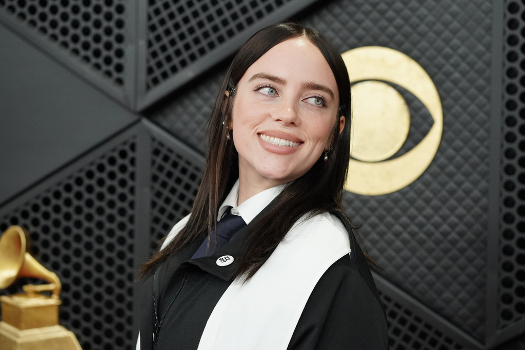 Billie Eilish arrives at the 68th annual Grammy Awards on Sunday, Feb. 1, 2026, in Los Angeles. (Photo by Jordan Strauss/Invision/AP)
