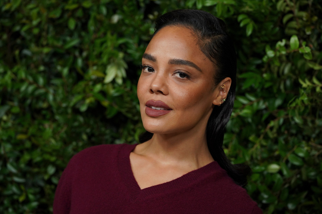 Tessa Thompson arrives at the 2025 annual Academy Women's Luncheon on Tuesday, Nov. 4, 2025, at the Academy Museum of Motion Pictures in Los Angeles. (Photo by Jordan Strauss/Invision/AP)