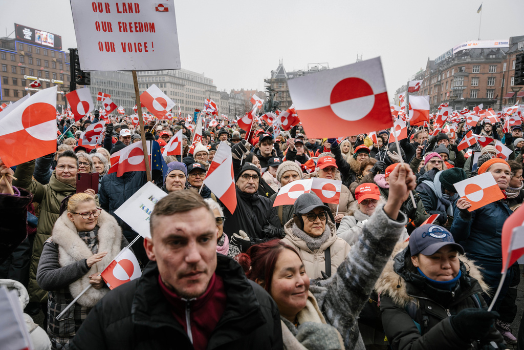 People march during a pro- Greenlanders demonstration, in Copenhagen, Denmark, Saturday, Jan. 17, 2026. (Emil Helms/Ritzau Scanpix via AP)