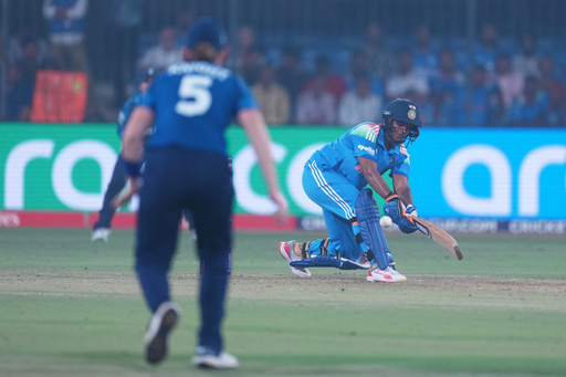 India's Deepti Sharma plays a shot during the ICC Women's Cricket World Cup match between India and England in Indore, India, Sunday, Oct. 19, 2025. (AP Photo/Ajit Solanki) India's Deepti Sharma plays a shot during the ICC Women's Cricket World Cup match between India and England in Indore, India, Sunday, Oct. 19, 2025. (AP Photo/Ajit Solanki)