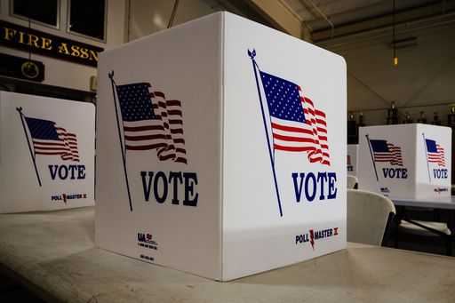 FILE - Voting booths are set up at a polling place in Newtown, Pa., Tuesday, April 23, 2024. (AP Photo/Matt Rourke, File) FILE - Voting booths are set up at a polling place in Newtown, Pa., Tuesday, April 23, 2024. (AP Photo/Matt Rourke, File)