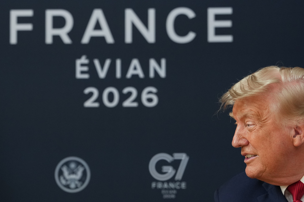 U.S. President Donald Trump meets with India's Prime Minister Narendra Modi on the sidelines of the G7 summit, Wednesday, June 17, 2026, in Evian-les-Bains, France. (AP Photo/Julia Demaree Nikhinson)