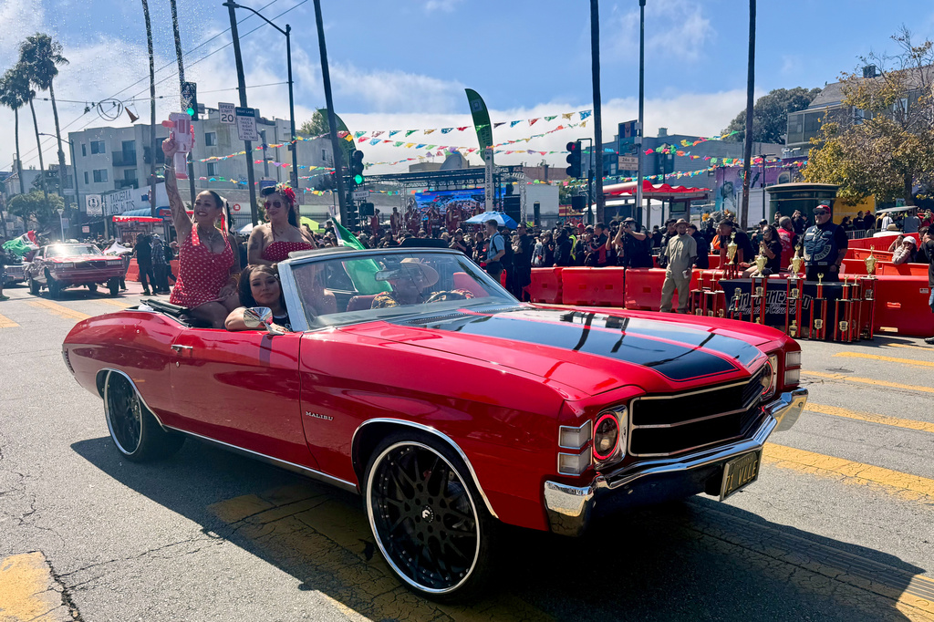 Drivers participate in the annual King of the Streets event celebrating lowriding, a Mexican American and Chicano cultural tradition rooted in car customization, Saturday, Sept. 19, 2026, in San Francisco. (AP Photo/Haven Daley)