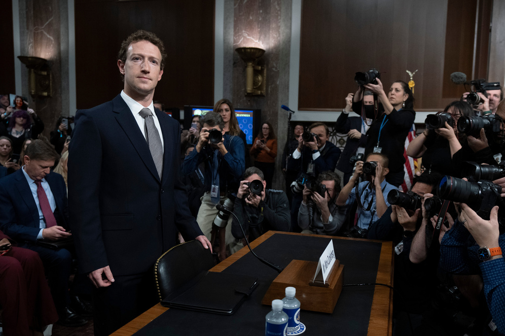 FILE - Meta CEO Mark Zuckerberg, arrives to testify before a Senate Judiciary Committee hearing on Capitol Hill in Washington, Jan. 31, 2024, to discuss child safety. (AP Photo/Manuel Balce Ceneta, File)