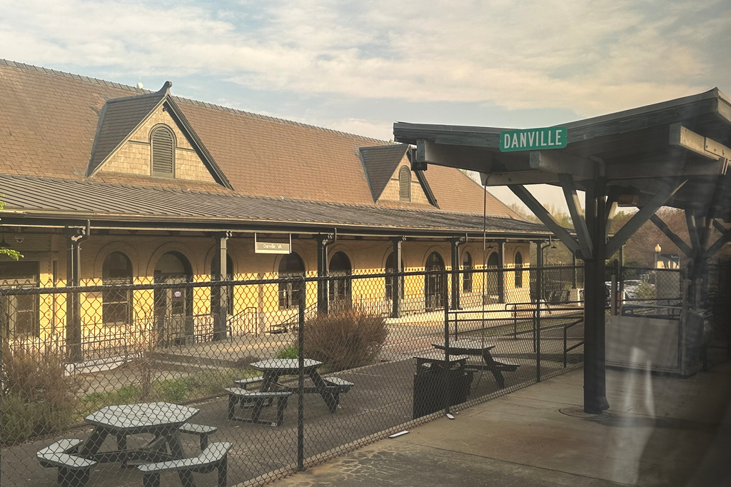 The Amtrak station in Danville, VA, is seen Friday, March 27, 2026. (AP Photo/Bill Barrow)