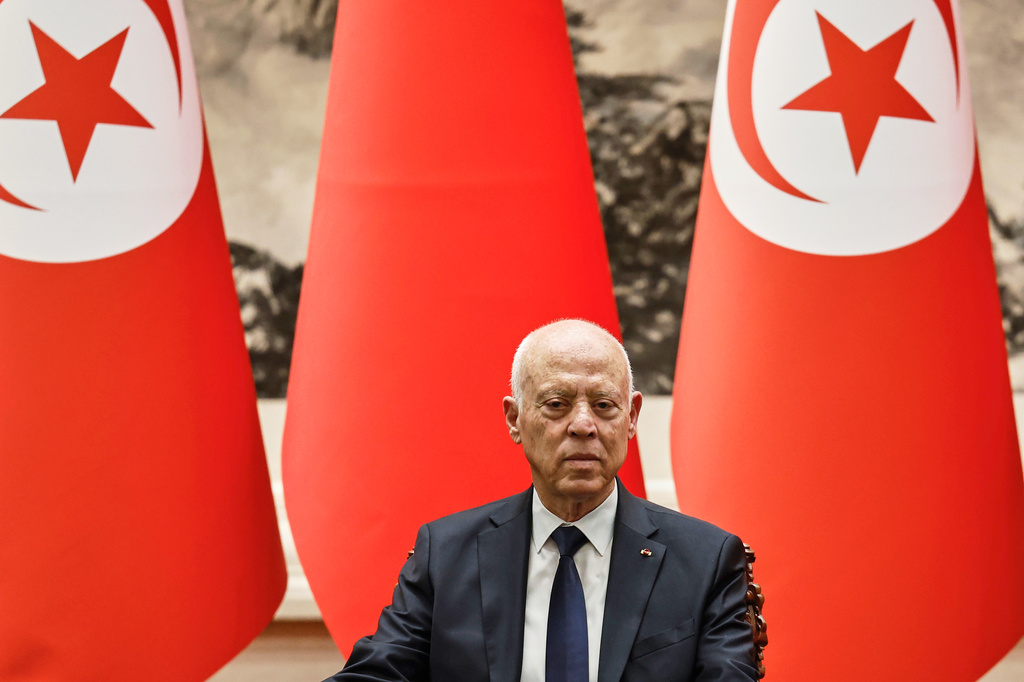 FILE - Tunisian President Kais Saied attends a signing ceremony in Beijing, May 31, 2024. (Tingshu Wang/Pool Photo via AP, File)