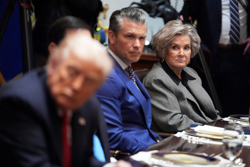 White House Chief of Staff Susie Wiles, from right, and Defense Secretary Pete Hegseth listen as President Donald Trump meets with Australian Prime Minister Anthony Albanese, not pictured, in the Cabinet Room of the White House, Monday, October 20, 2025, in Washington. (AP Photo/Evan Vucci) White House Chief of Staff Susie Wiles, from right, and Defense Secretary Pete Hegseth listen as President Donald Trump meets with Australian Prime Minister Anthony Albanese, not pictured, in the Cabinet Room of the White House, Monday, October 20, 2025, in Washington. (AP Photo/Evan Vucci)
