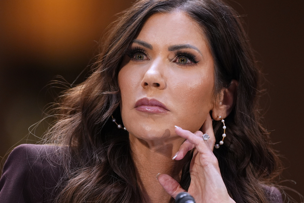 FILE - Homeland Security Secretary Kristi Noem appears for an oversight hearing before the Senate Judiciary Committee at the Capitol in Washington, March 3, 2026. (AP Photo/J. Scott Applewhite, File)