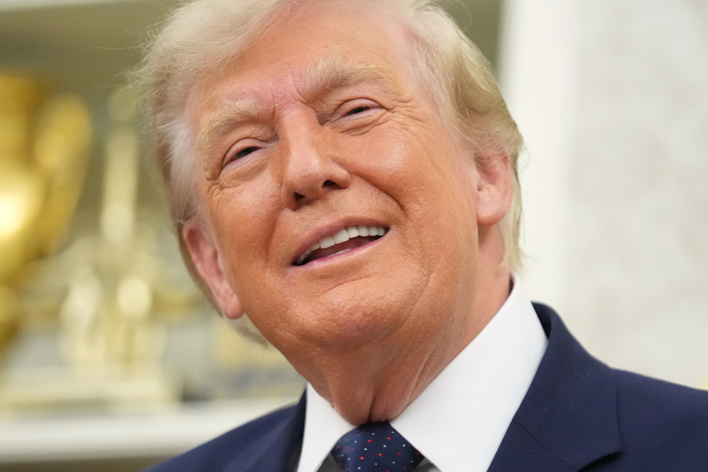 President Donald Trump smiles after ringing the opening bell for the New York Stock Exchange and the Nasdaq in the Oval Office at the White House, Monday, July 6, 2026, in Washington. (AP Photo/Mark Schiefelbein)