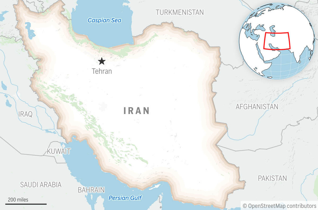 This is a locator map for Iran with its capital, Tehran. (AP Photo)