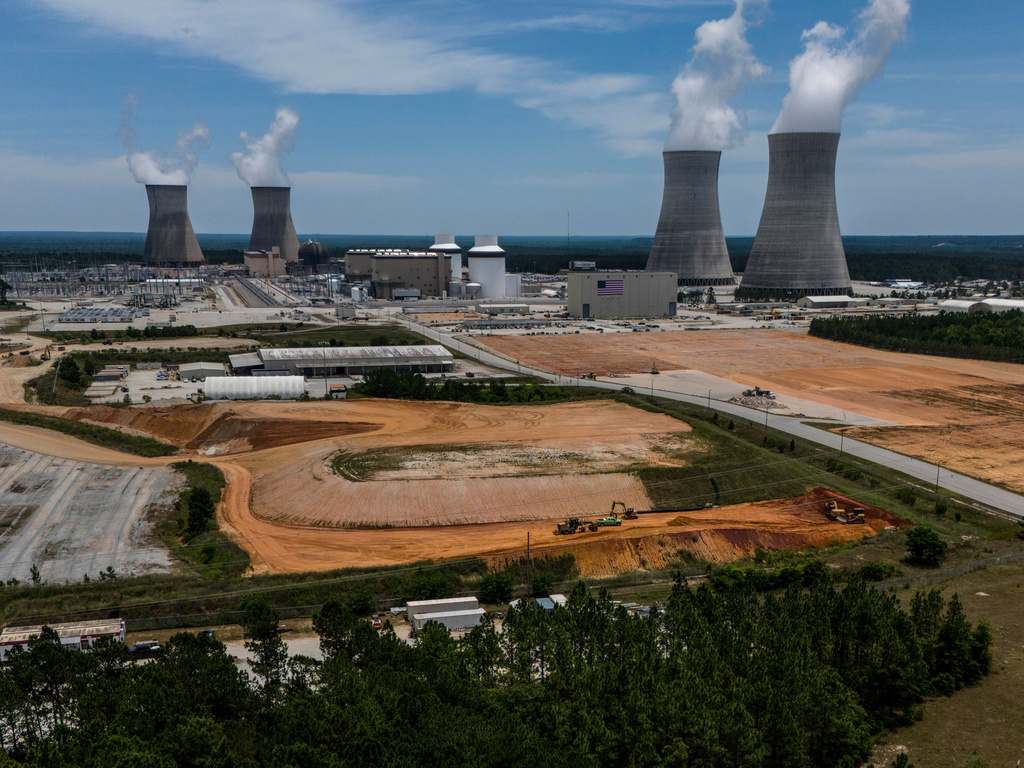 FILE - The four nuclear reactors and cooling towers operate at the Alvin W. Vogtle Electric Generating Plant, May 31, 2024, in Waynesboro, Ga. (AP Photo/Mike Stewart, File)