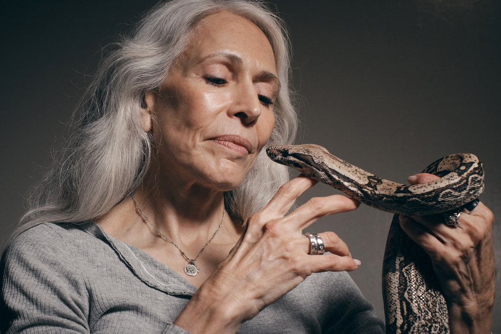 Animal talent expert Nancy Novograd poses for a portrait during auditions to select a snake for a part in an adaptation of Mozart’s “Così fan tutte," at the Metropolitan Opera in New York, Friday, Aug. 28, 2026. (AP Photo/Andres Kudacki)