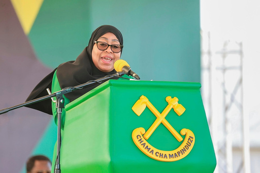 FILE - Tanzania's President Samia Suluhu Hassan delivers her remarks during the launch of the party's campaign for the upcoming general elections, at Tanganyika Packers grounds in Dar es Salaam, Tanzania, Thursday, Aug. 28, 2025. (AP Photo/Steven Genya, File) FILE - Tanzania's President Samia Suluhu Hassan delivers her remarks during the launch of the party's campaign for the upcoming general elections, at Tanganyika Packers grounds in Dar es Salaam, Tanzania, Thursday, Aug. 28, 2025. (AP Photo/Steven Genya, File)