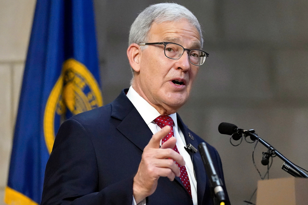 FILE - Nebraska Secretary of State Bob Evnen holds a news conference, in Lincoln, Neb., Nov. 4, 2020. (AP Photo/Nati Harnik, File)