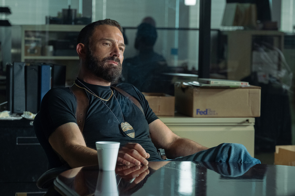 This image released by Netflix shows Ben Affleck in a scene from "The Rip." (Claire Folger/Netflix via AP)