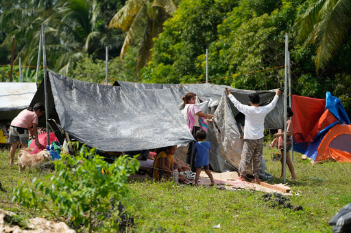 Survivors of Tuesday's earthquake build tents at open spaces on Thursday, Oct. 2, 2025 in San Remigio, Cebu Province, Central Philippines. (AP Photo/Aaron Favila) Survivors of Tuesday's earthquake build tents at open spaces on Thursday, Oct. 2, 2025 in San Remigio, Cebu Province, Central Philippines. (AP Photo/Aaron Favila)